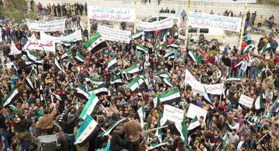 "Devant ce peuple, tu n'as pas d'autre alternative que le départ", Panneau de Kafranbel en mars 2016!